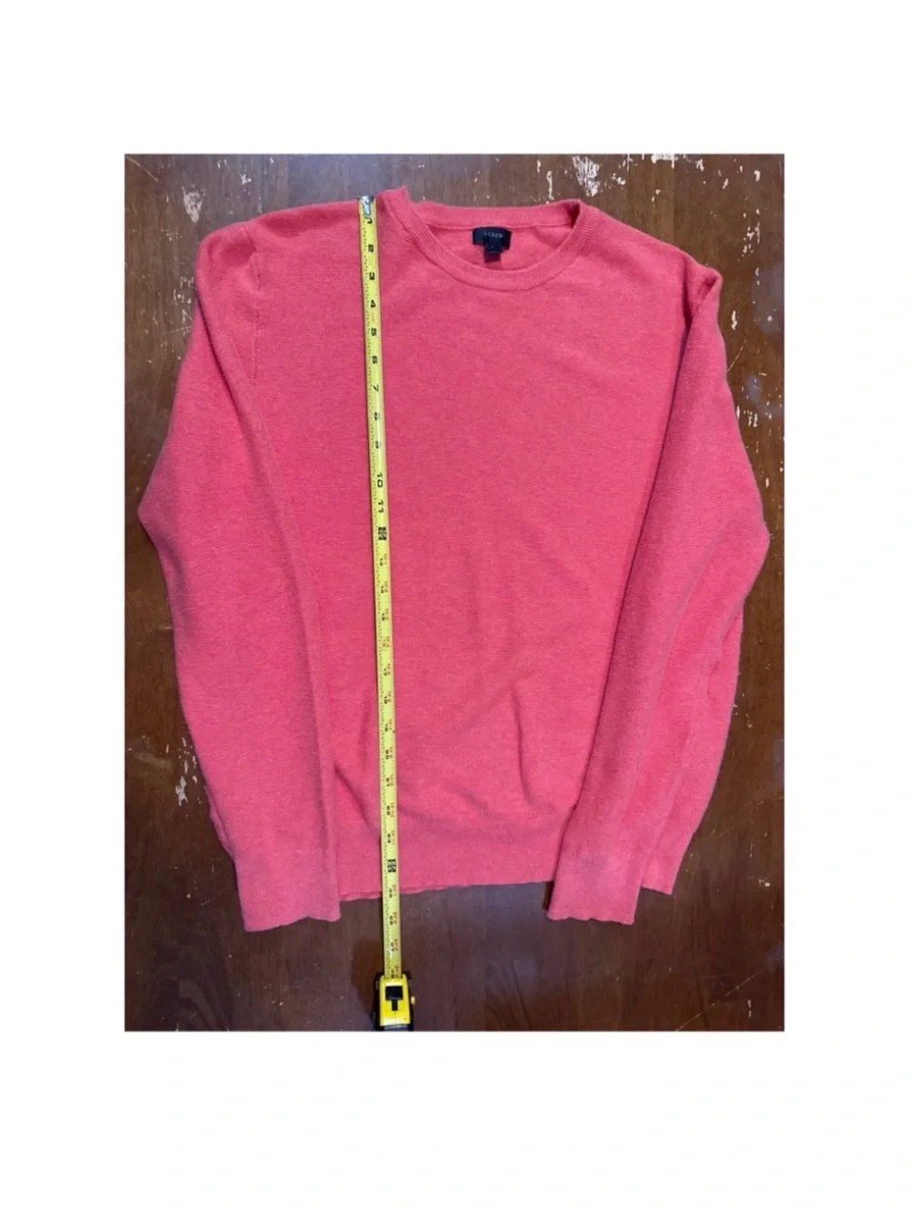 J. Crew Men's Coral Red Cotton Crewneck Sweater Size Large